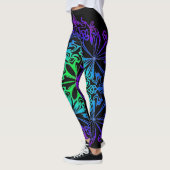 Leggings Elégant botanique turquoise vert zen mandala (Gauche)