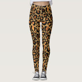 Leggings Elegant Brown Leopard Spots Wild Animal Glam (Devant)