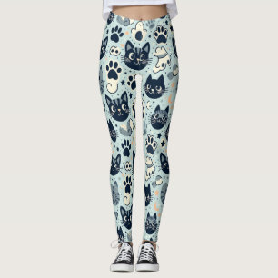 Leggings Élégant Chat Noir Chic