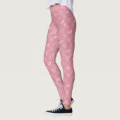 Leggings Élégant cheval blanc rose Vintage (Gauche)