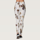 Leggings Elégant chic Beige Brown Rose Floral Toile (Dos)
