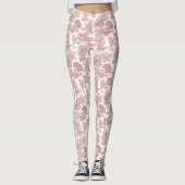 Leggings Elégant Chic Girly Rose Horses Toile (Devant)