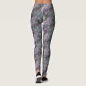 Leggings Elégant chic pourpre pourpre chic aquarelle fleuri (Dos)