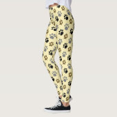 Leggings Elégant chien pattes crème (Gauche)