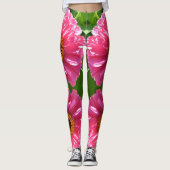 Leggings Élégant classique floral rose fleur marguerite (Devant)