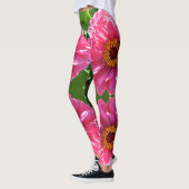 Leggings Élégant classique floral rose fleur marguerite (Gauche)