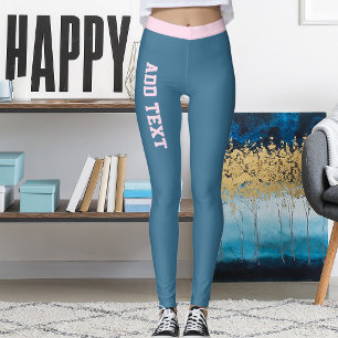 Leggings Élégant Classique Personnalisé Rayures Bleu Ardois