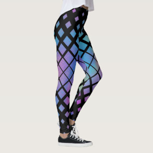 Leggings Elégant coloré Diamètre géométrique Carreaux Motif