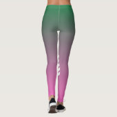 Leggings Elégant dégradé rose vert monogrammé Sporty (Dos)