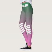 Leggings Elégant dégradé rose vert monogrammé Sporty (Gauche)