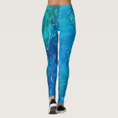 Leggings Élégant Dentelle Fou Agate 2 - Blue Aqua (Dos)