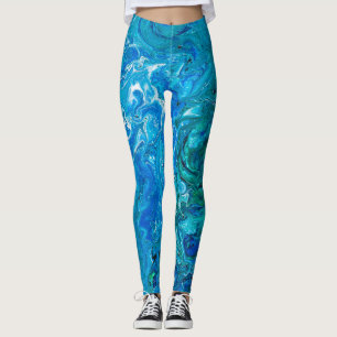 Leggings Élégant Dentelle Fou Agate 2 - Blue Aqua