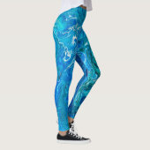Leggings Élégant Dentelle Fou Agate 2 - Blue Aqua (Droite)