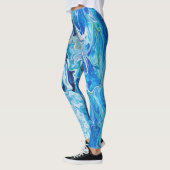 Leggings Élégant Dentelle Fou Agate 6 - Bleu Océan (Gauche)