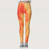 Leggings Elégant effet nuage tempête orange (Devant)