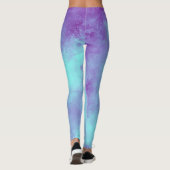 Leggings Elégant effet nuage tempête violet bleu (Dos)