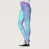 Leggings Elégant effet nuage tempête violet bleu (Gauche)