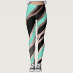 Leggings élégant faux rose abstrait or noir gris menthe<br><div class="desc">Design moderne et élégant représentant l'or faux rose,  les figures géométriques noires,  grises et menthe.</div>