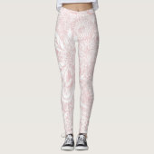Leggings Elégant faux rose or design de mandala floral (Devant)