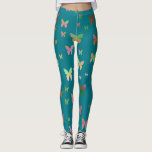 Leggings élégant faux rose or  papillon motif<br><div class="desc">Motif papillon moderne et mignon.</div>