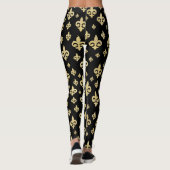 Leggings Élégant Fleur de Lis Noir & Or | Mardi Gras (Dos)