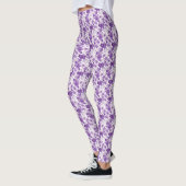 Leggings Elegant floral pattern in purple tones (Gauche)