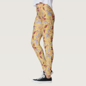 Leggings Elegant Floral Pattern with Red and Blue Leaves (Gauche)