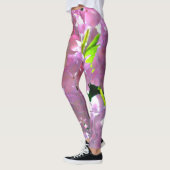 Leggings Elégant flores rose douce hydrangée rose rose (Gauche)