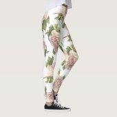 Leggings Élégant floutant rose floral blanc rose (Droite)