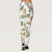 Leggings Élégant floutant rose floral blanc rose (Dos)