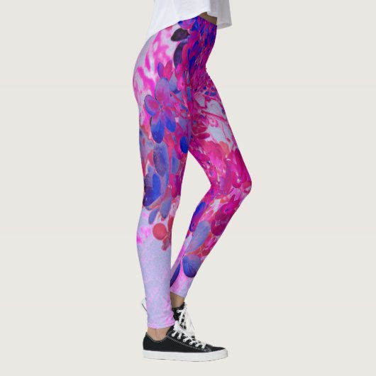 Leggings Elégant Fuchsia et bleu foncé Limelight Hydrangea (Droite)
