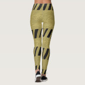 Leggings Elégant Funny Black Gold Stripes Motif (Dos)