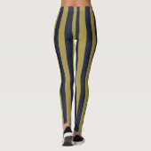 Leggings Elégant Gold & Navy Blue Vertical Stripes (Dos)