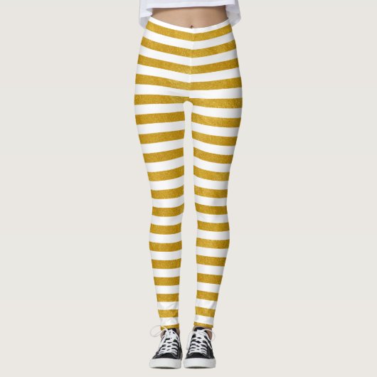 Leggings Elegant Gold Stripe - Personnalisation de votre co (Devant)