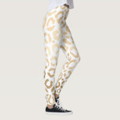 Leggings Elegant Gold White Leopard Cheetah Animal Print (Droite)