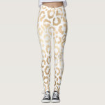 Leggings Elegant Gold White Leopard Cheetah Animal Print<br><div class="desc">Cette poster de animal élégante et chic conviendra parfaitement à la mode chic et branchée. Il est muni d'un motif léopard de feuille d'or faux imprimé à la main sur un simple arrière - plan blanc. Qui peut être modifié en cliquant sur les options de personnaliser. C'est un design safari...</div>