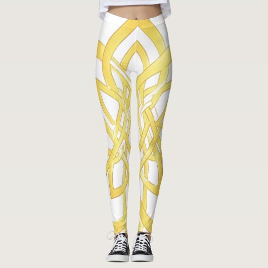 Leggings Elegant Golden Ornamental Pattern Design (Devant)