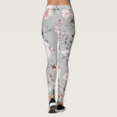 Leggings Élégant gris à motif floral | Légendes (Dos)