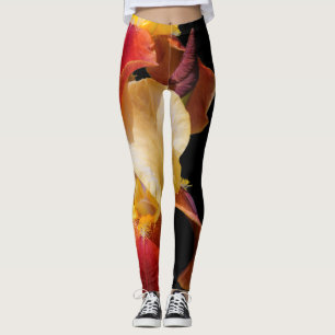 Leggings Élégant Iris Germanica aux armoiries multicolores