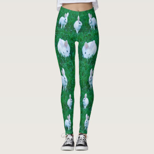 Leggings Élégant Lapin Lapin Herbe Animale