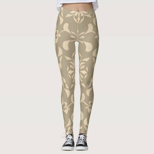 Leggings Élégant Leggement Couleur Douce avec Décor sans Se (Devant)