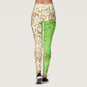 Leggings Élégant Leopard Poster de animal blanc or (Dos)