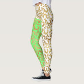 Leggings Élégant Leopard Poster de animal blanc or (Gauche)