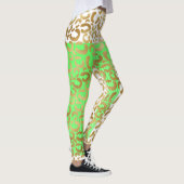 Leggings Élégant Leopard Poster de animal blanc or (Droite)
