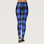 Leggings Élégant Lumberjack Rustique Bleu Buffalo Plaid (Dos)