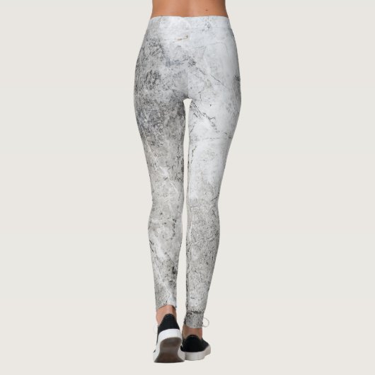 Leggings Élégant Marbre Argent Chic (Dos)