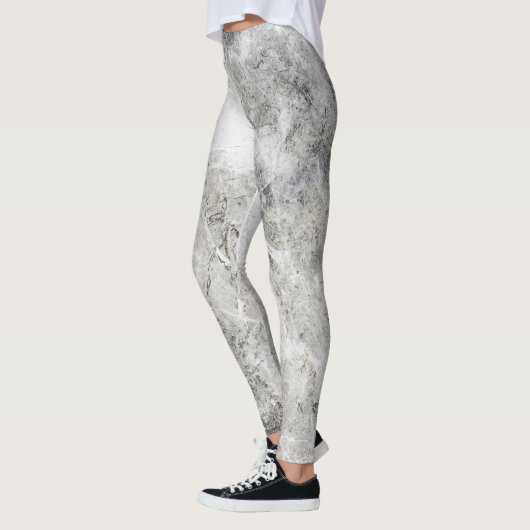 Leggings Élégant Marbre Argent Chic (Gauche)