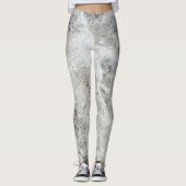 Leggings Élégant Marbre Argent Chic (Devant)
