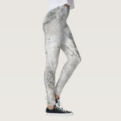 Leggings Élégant Marbre Argent Chic (Droite)