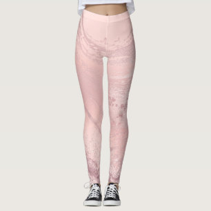 Leggings Elégant marbre de parties scintillant rose rose él